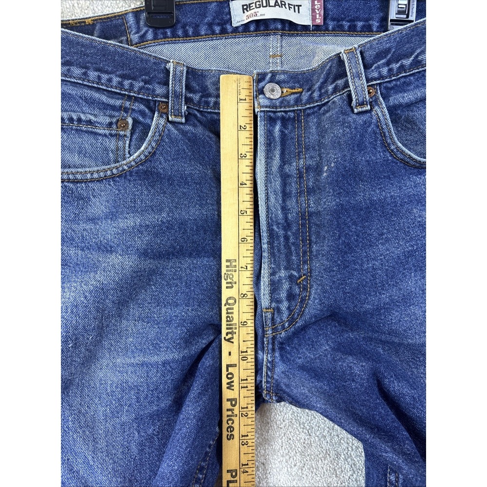 Levi's 505 Jeans Mens 36x30 Blue Regular Fit Straight Leg Denim Pants - Picture 9 of 11